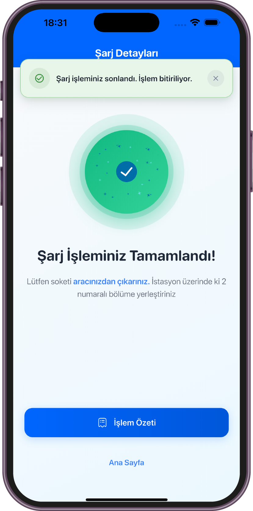 Şarj Oturumu - Devam